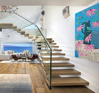 Echinacea and Buds, Acrylic on Canvas by Jacky Hawthorne